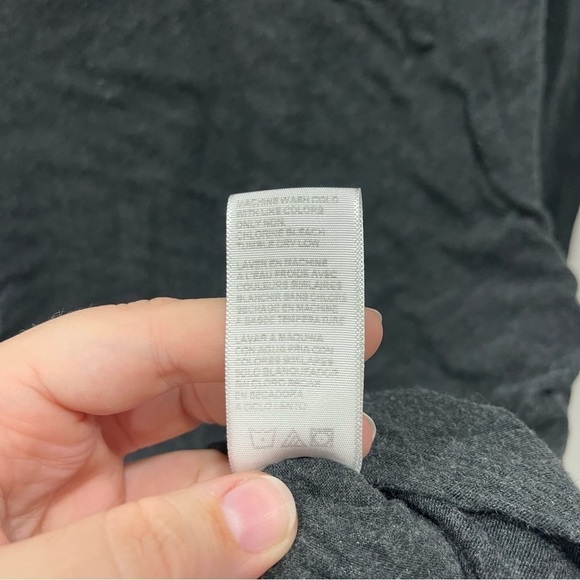 James Perse Long Sleeve Ruched Size Round Neck Wrap Front Dress Grey Size 2 - Picture 6 of 10